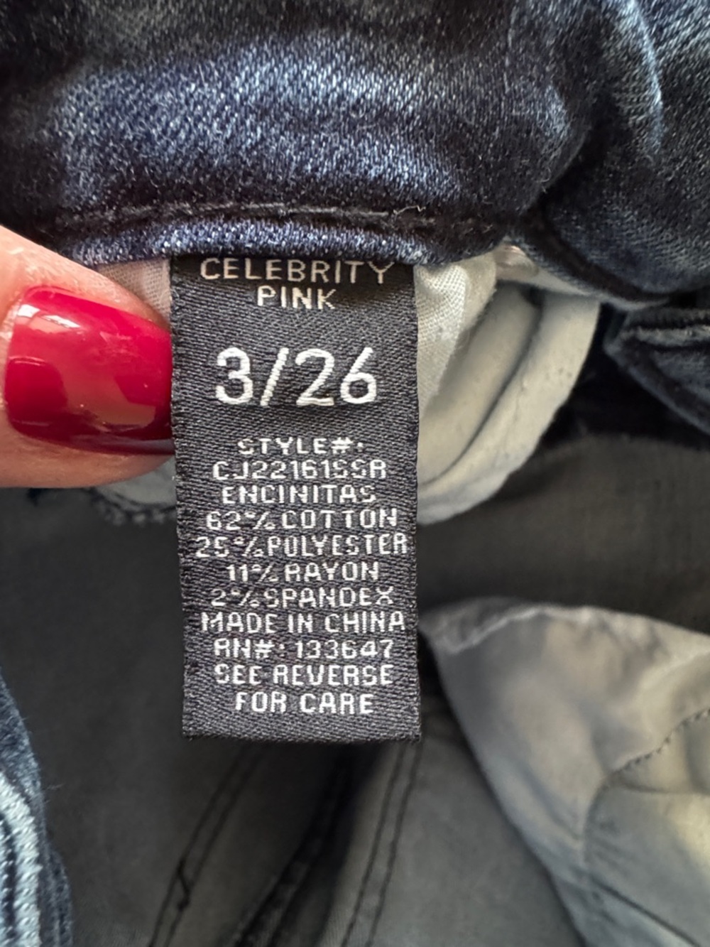 Celebrity Pink Dark Blue Slim Fit Jeans sz 3/26 - Picture 5 of 5